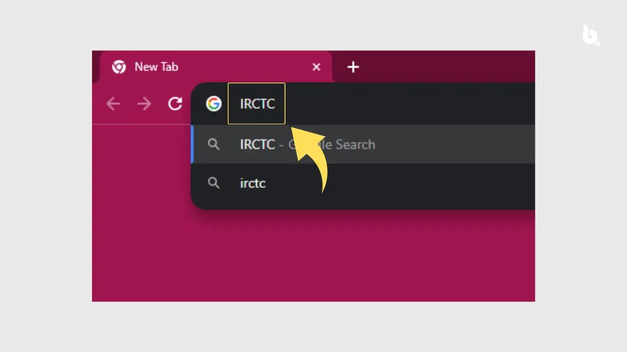 Open Chrome and Search IRCTC (how to create irctc account in hindi)